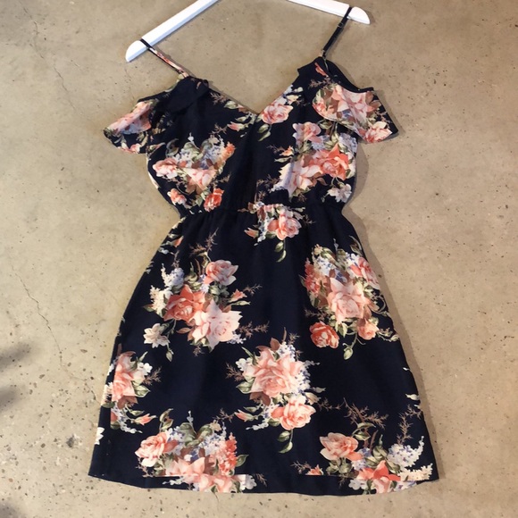 Joie Sari Dark Navy Romantic Floral Dress - Picture 3 of 10